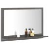 Bathroom Mirror Engineered Wood – 60 cm, High Gloss Grey