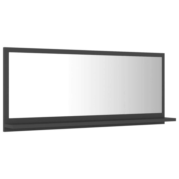 Bathroom Mirror Engineered Wood – 90 cm, Grey