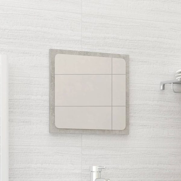 Bathroom Mirror Engineered Wood – 40×1.5×37 cm, Concrete Grey