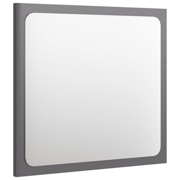 Bathroom Mirror Engineered Wood – 40×1.5×37 cm, High Gloss Grey