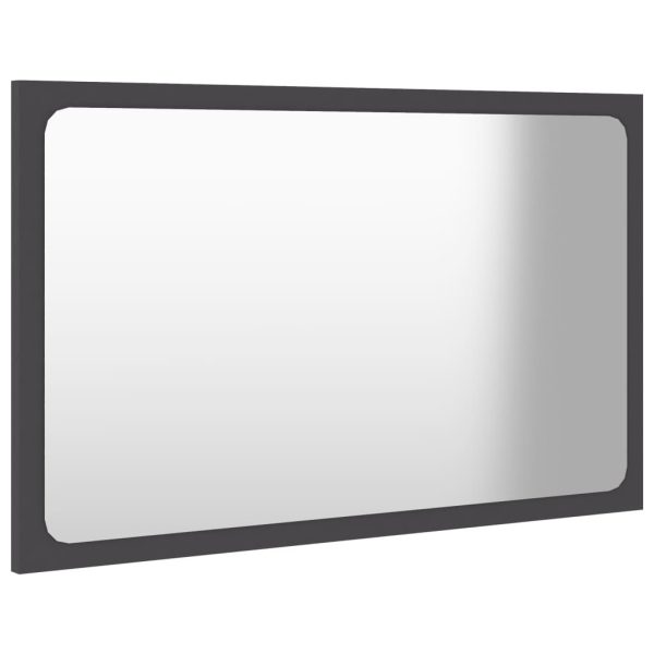 Bathroom Mirror Engineered Wood – 60×1.5×37 cm, Grey