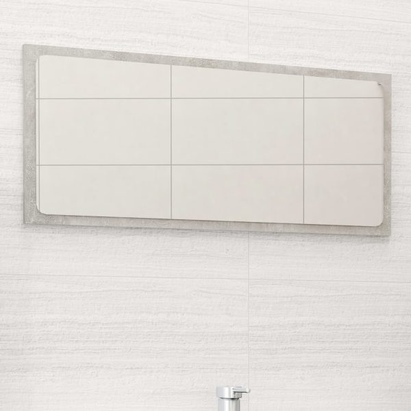 Bathroom Mirror Engineered Wood – 80×1.5×37 cm, Concrete Grey