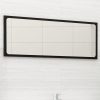 Bathroom Mirror Engineered Wood – 90×1.5×37 cm, Black