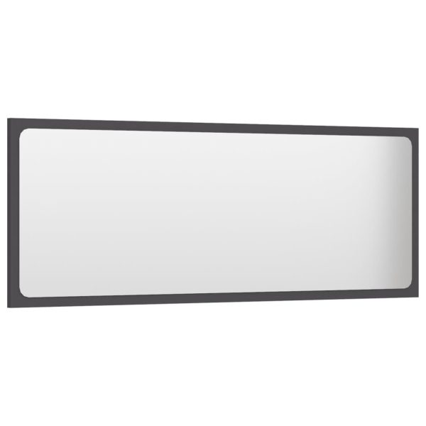 Bathroom Mirror Engineered Wood – 100×1.5×37 cm, Grey