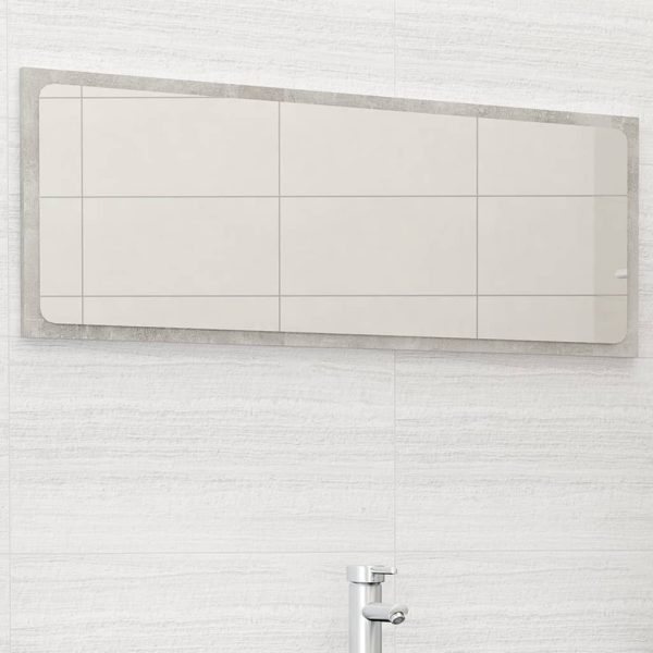 Bathroom Mirror Engineered Wood – 100×1.5×37 cm, Concrete Grey