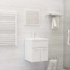2 Piece Bathroom Furniture Set Engineered Wood – High Gloss White