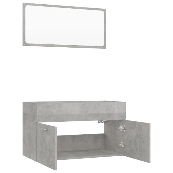 2 Piece Bathroom Furniture Set Engineered Wood – Concrete Grey