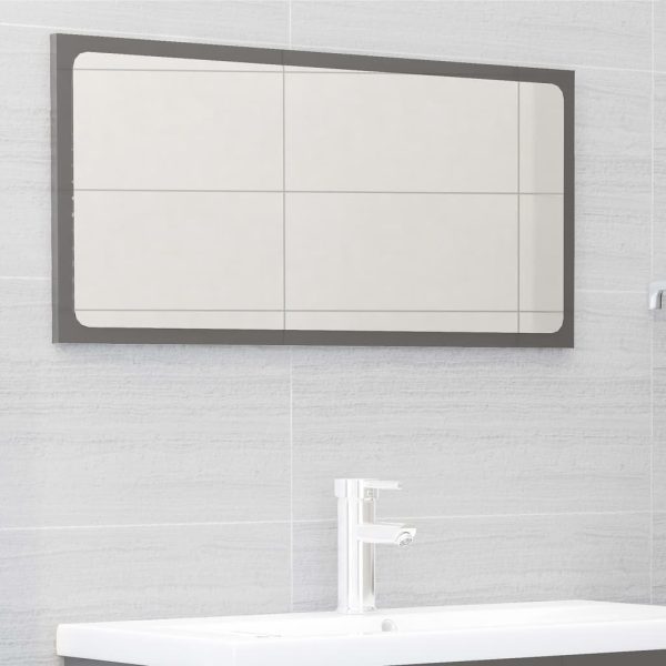 2 Piece Bathroom Furniture Set Engineered Wood – High Gloss Grey