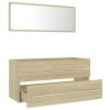2 Piece Bathroom Furniture Set Engineered Wood – Sonoma oak, With Mirror