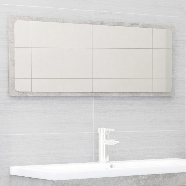 2 Piece Bathroom Furniture Set Engineered Wood – Concrete Grey, With Mirror