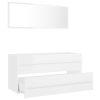 2 Piece Bathroom Furniture Set Engineered Wood – High Gloss White, With Mirror