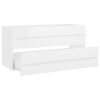 2 Piece Bathroom Furniture Set Engineered Wood – High Gloss White, With Mirror