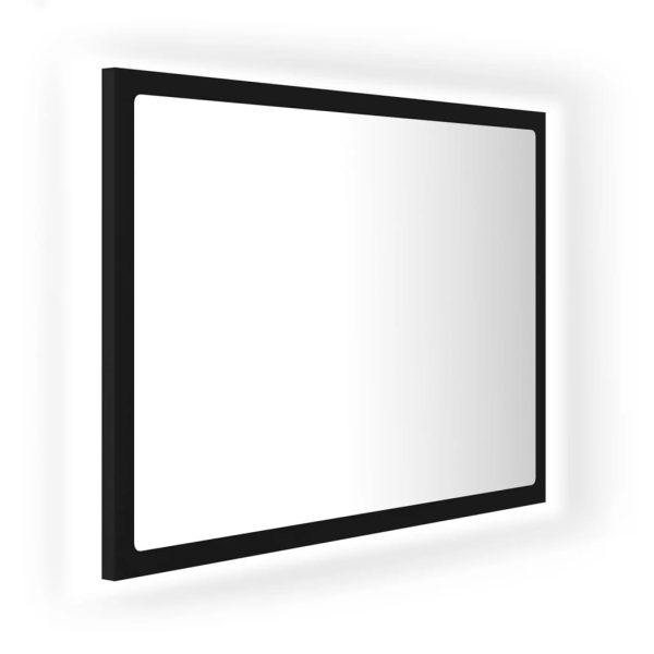 LED Bathroom Mirror 60×8.5×37 cm Acrylic – Black