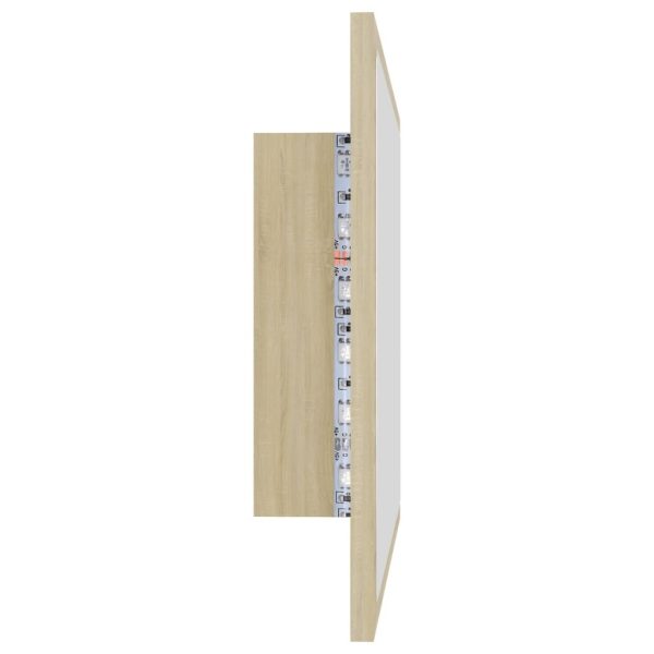 LED Bathroom Mirror 60×8.5×37 cm Acrylic – Sonoma oak