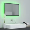 LED Bathroom Mirror 60×8.5×37 cm Acrylic – High Gloss Grey