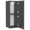 Bathroom Cabinet 30x30x80 cm Engineered Wood – High Gloss Grey