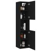 Bathroom Cabinet 30x30x130 cm Engineered Wood – Black
