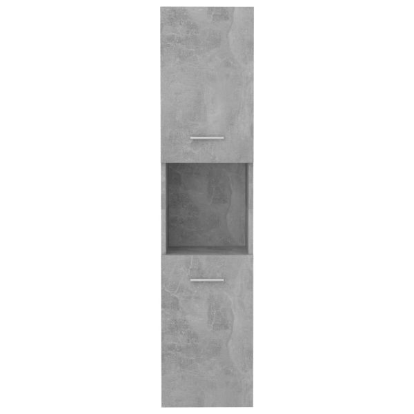 Bathroom Cabinet 30x30x130 cm Engineered Wood – Concrete Grey