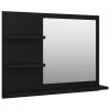 Bathroom Mirror 60×10.5×45 cm Engineered Wood – Black