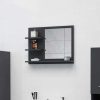 Bathroom Mirror 60×10.5×45 cm Engineered Wood – Grey