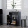 Bathroom Cabinet 60x33x80 cm Engineered Wood – High Gloss Black