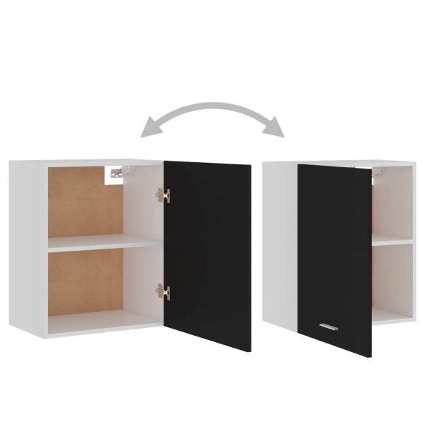 Cabinet Engineered Wood – Black, Hanging Cabinet 50 Cm 2 Pcs