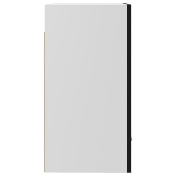 Cabinet Engineered Wood – High Gloss Black, Hanging Cabinet 50 Cm 2 Pcs