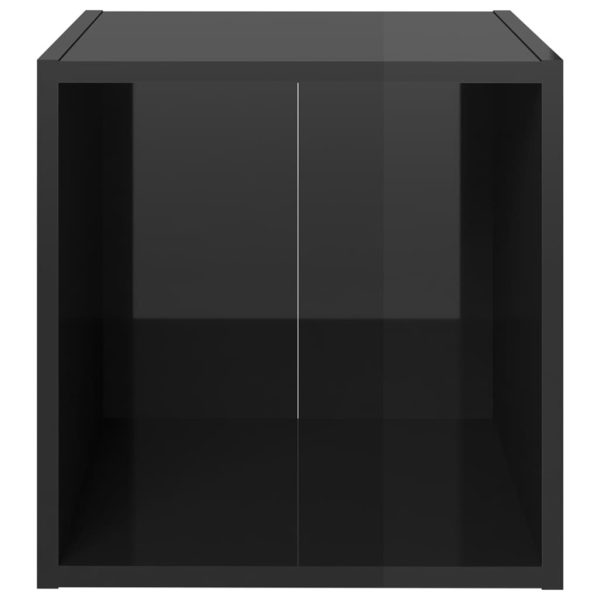 Jasmine TV Cabinet 37x35x37 cm Engineered Wood – High Gloss Black, 1