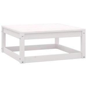 Garden Footstool 70x70x30 cm Solid Pinewood – White