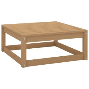 Garden Footstool 70x70x30 cm Solid Pinewood – Honey Brown