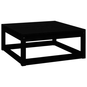 Garden Footstool 70x70x30 cm Solid Pinewood – Black