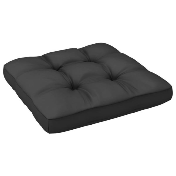 Garden Footstool with Cushion Solid Pinewood – Grey, 2