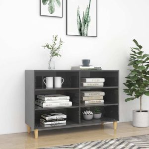 Sideboard 103.5x35x70 cm Engineered Wood – High Gloss Grey