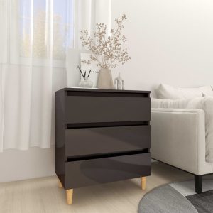 Sideboard 60x35x69 cm Engineered Wood – High Gloss Grey