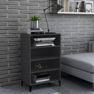 Sideboard 57x35x90 cm Engineered Wood – High Gloss Grey