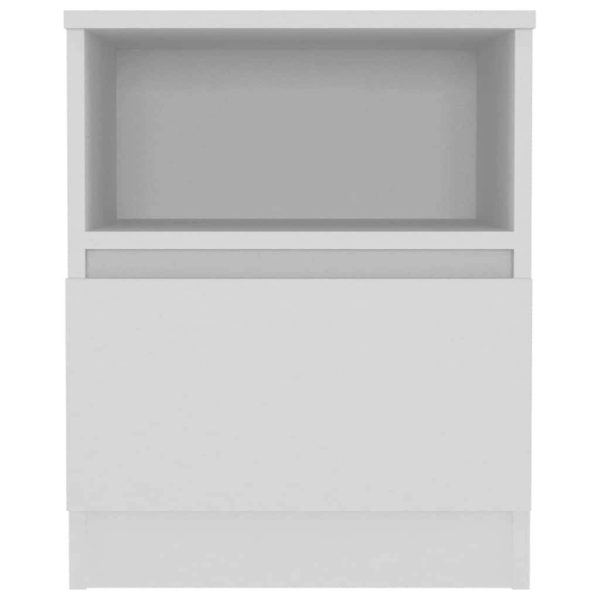 Tidworth Bed Cabinet 40x40x50 cm Engineered Wood – White, 1