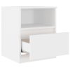 Tidworth Bed Cabinet 40x40x50 cm Engineered Wood – White, 1
