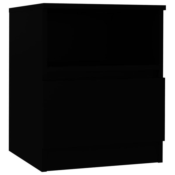 Tidworth Bed Cabinet 40x40x50 cm Engineered Wood – Black, 2