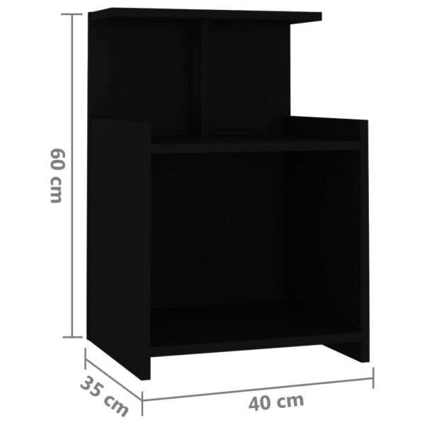 Duluth Bed Cabinet 40x35x60 cm Engineered Wood – Grey, 2