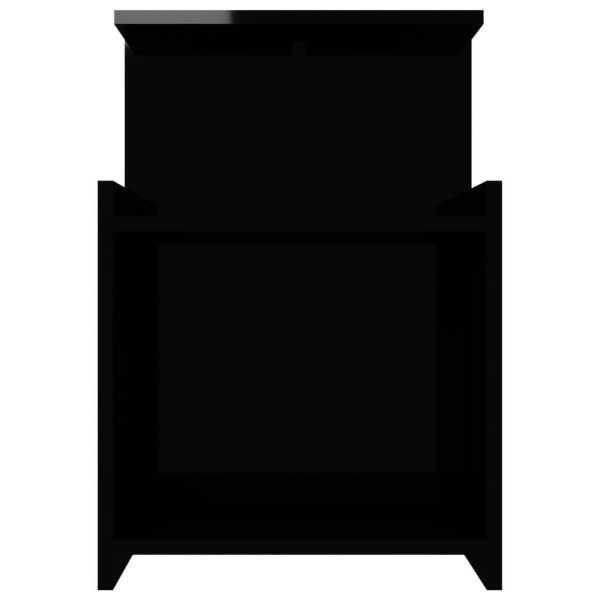 Duluth Bed Cabinet 40x35x60 cm Engineered Wood – High Gloss Black, 2