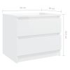 Canford Bed Cabinet 50x39x43.5 cm Engineered Wood – High Gloss White, 1