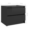 Canford Bed Cabinet 50x39x43.5 cm Engineered Wood – High Gloss Black, 1