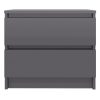 Canford Bed Cabinet 50x39x43.5 cm Engineered Wood – High Gloss Grey, 2