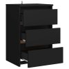 Carbon Bed Cabinet 40x35x62.5 cm Engineered Wood – Black, 1