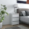 Carbon Bed Cabinet 40x35x62.5 cm Engineered Wood – High Gloss White, 1