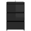 Carbon Bed Cabinet 40x35x62.5 cm Engineered Wood – High Gloss Black, 1