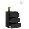 Carbon Bed Cabinet 40x35x62.5 cm Engineered Wood – High Gloss Black, 2