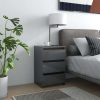 Carbon Bed Cabinet 40x35x62.5 cm Engineered Wood – High Gloss Grey, 2