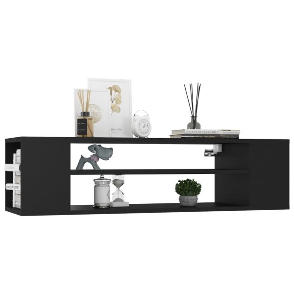 Neches Hanging TV Cabinet 100x30x26.5 cm Engineered Wood – Black