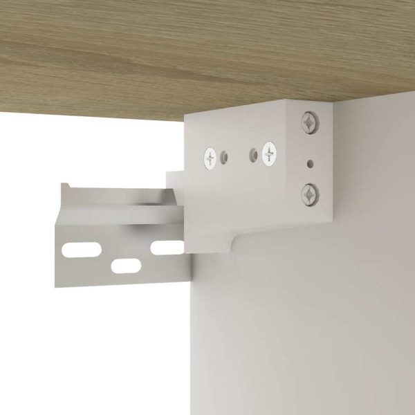 Wall Shelf 102x30x17 cm Engineered Wood – White and Sonoma Oak